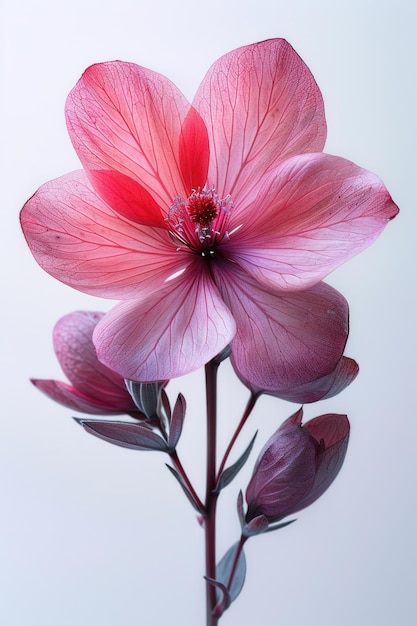 Una flor rara capturada contra un telón de fondo blanco