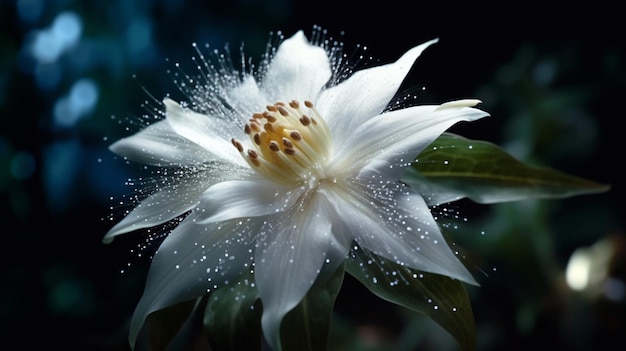 Flor de la reina de la noche IA generativa bellamente florecida