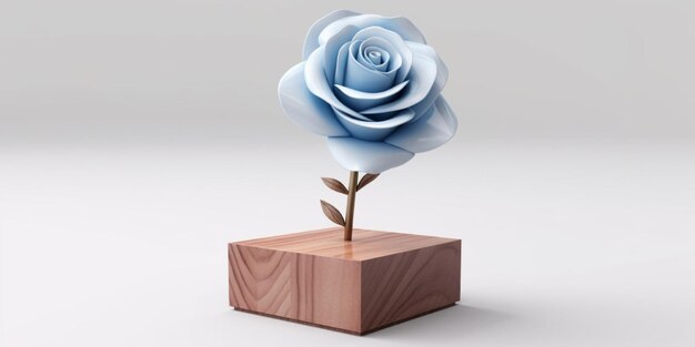 Flor romántica rosa azul por herramientas generativas de IA