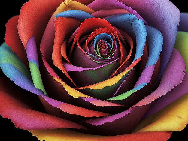 Flor de rosa arco iris contra el ai generado