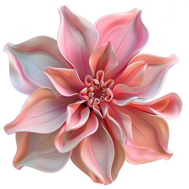 una flor rosa y blanca con el centro rosa
