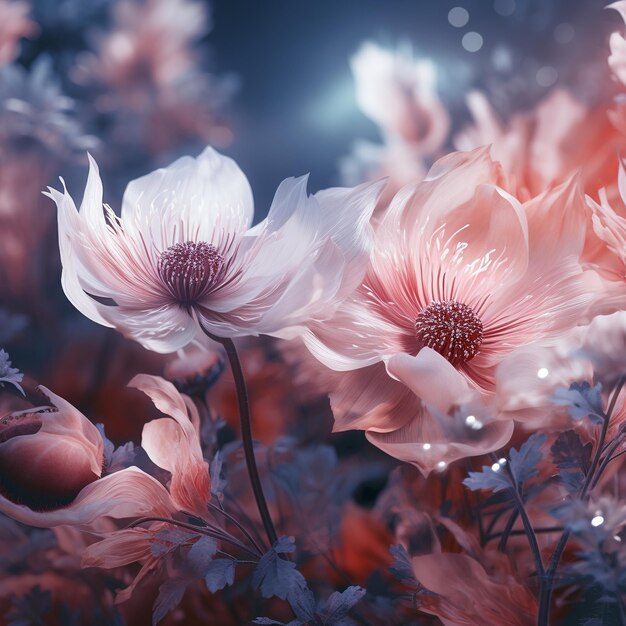 una flor rosa y blanca con el sol detrás