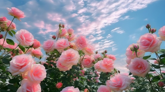 Una flor rosa en el cielo