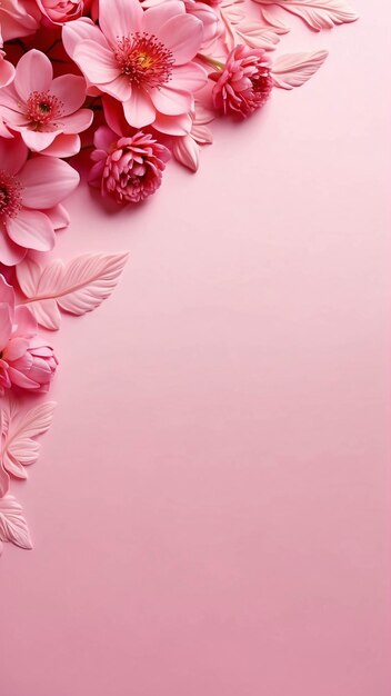 Foto flor rosa em fundo rosa gradiente papel de parede botânico para apresentação