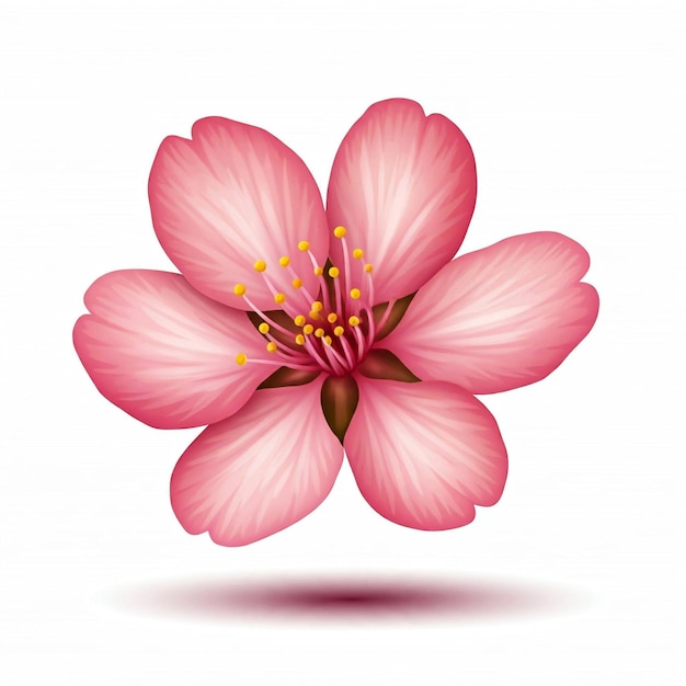una flor rosa con estambres amarillos en ella