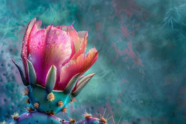 una flor rosa con gotas de agua y la palabra " hibisco " en la parte superior