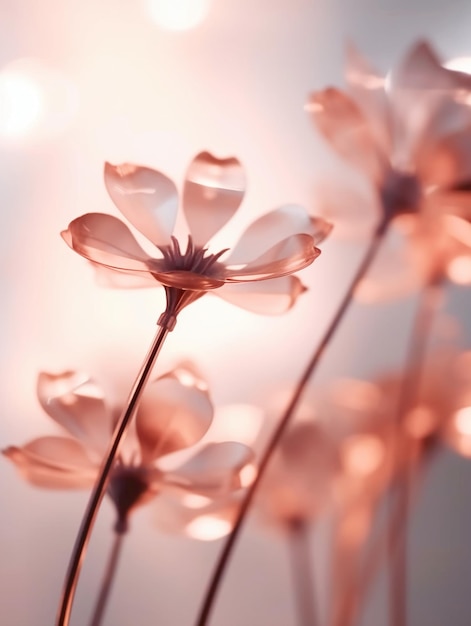 Una flor rosa en la luz.