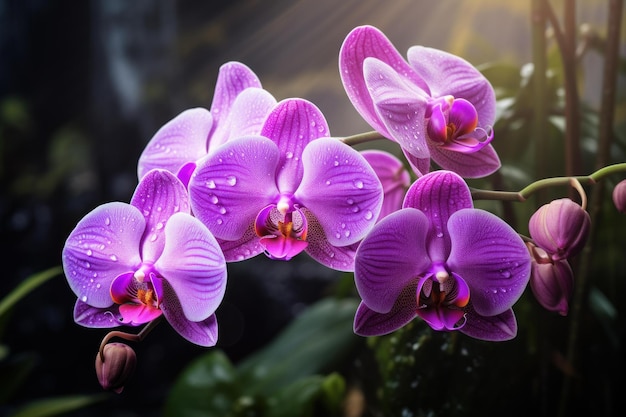 La flor rosa de la orquídea exótica genera Ai