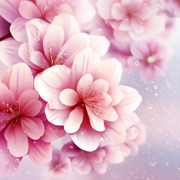 Una flor rosa con la palabra cereza