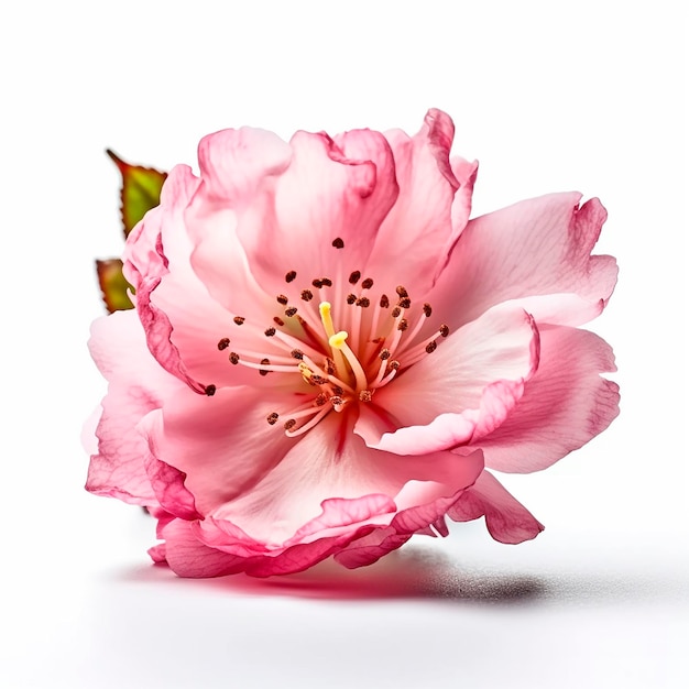 Una flor rosa con la palabra cereza