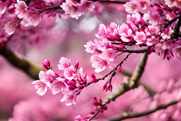 Una flor rosa con la palabra cereza