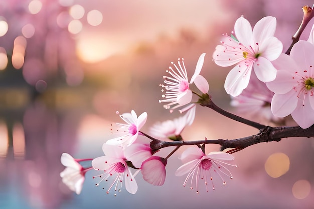 Una flor rosa con la palabra cereza