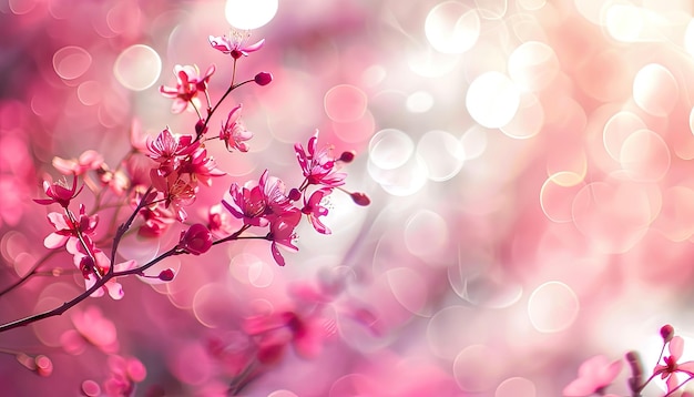 una flor rosa con la palabra primavera en el fondo