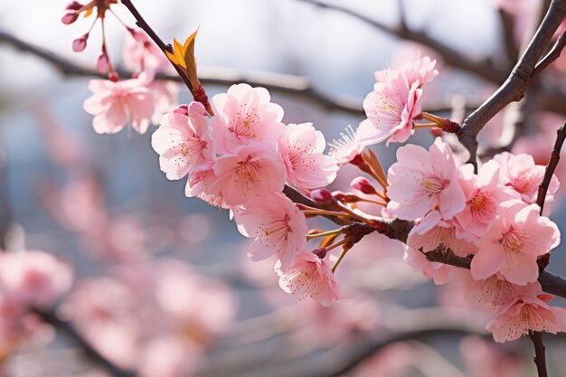 Foto flor rosa vibrante do ramo de sakura gerar ai