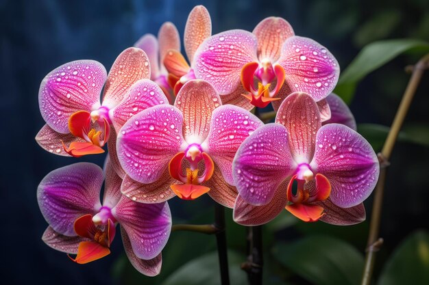 La flor rosa vibrante de la orquídea genera Ai