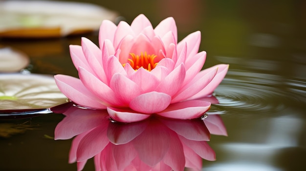 Foto una flor rosada en el agua