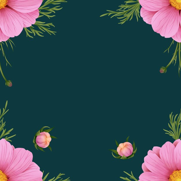 Flor rosada del cosmos Ilustración en acuarela del Cosmos bipinnatus para las estaciones de primavera Flor botánica