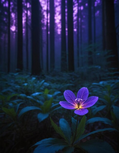 Foto flor roxa na floresta