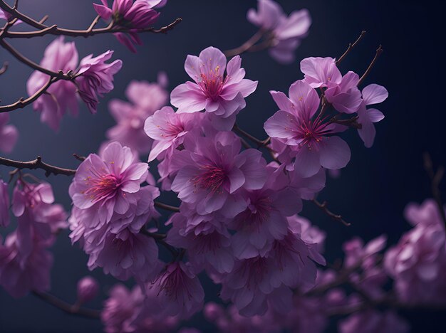 Una flor de sakura colorida hiperrealista profundidad de campo fotorrealista hiperdetallada