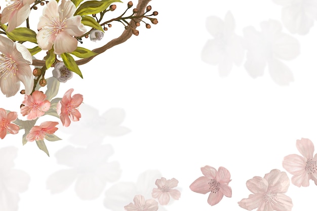 La flor de la sakura png fondo transparente borde rosado