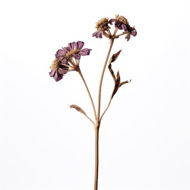 Foto flor seca de verbena isolada em fundo branco ia generativa