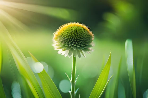 una flor con el sol brillando a través de ella