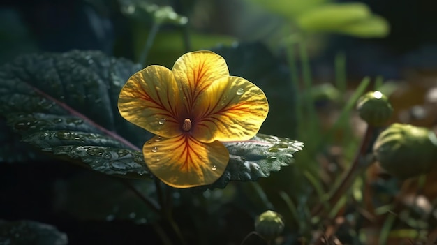Una flor en el sol