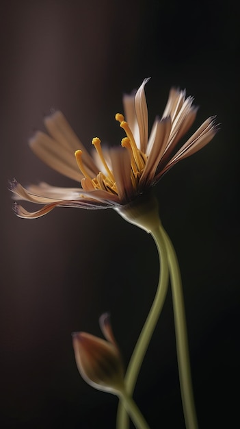 Flor de tallo delgado curvo
