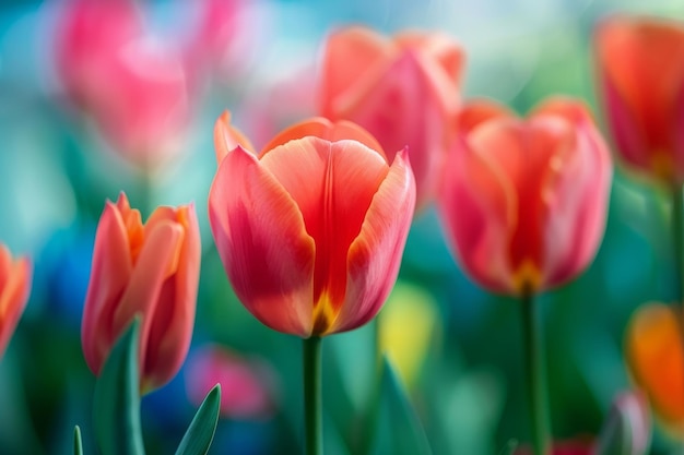 Foto flor de tulipán macro flor de tulipán primer plano de tulipanes en flor el espacio de copia