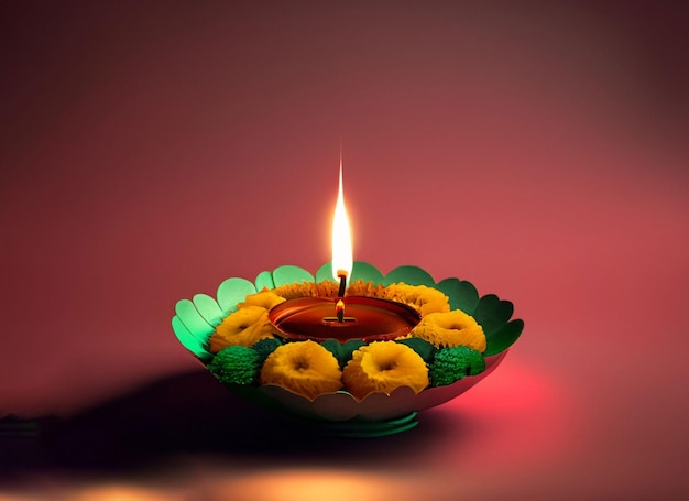 La flor de la vela de Diwali