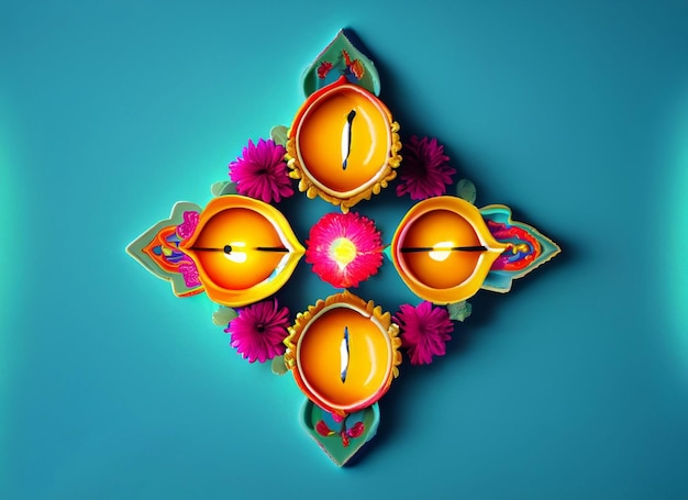 La flor de la vela de Diwali