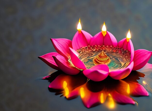 La flor de la vela de Diwali