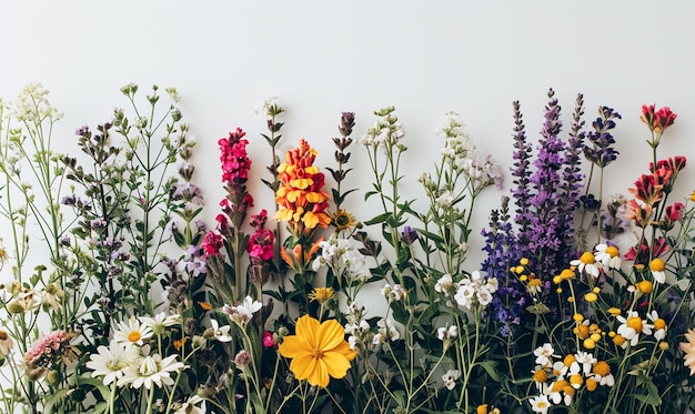 Foto floración silvestre aislada sobre un fondo blanco