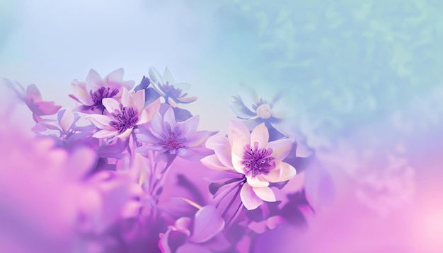 Floral abstracto sobre colores pastel con un estilo suave para la primavera