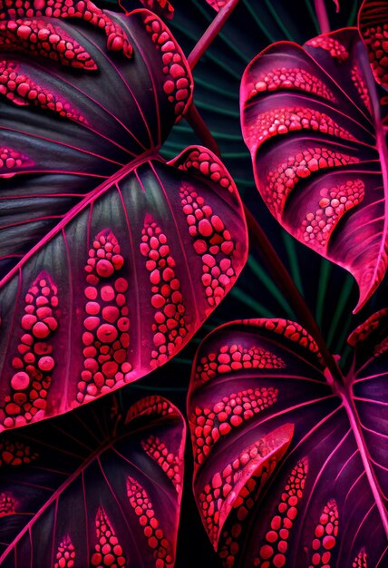 Floral Magenta Alocasia Stingray abstrakten Hintergrund