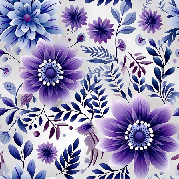 floral roxo sem costura