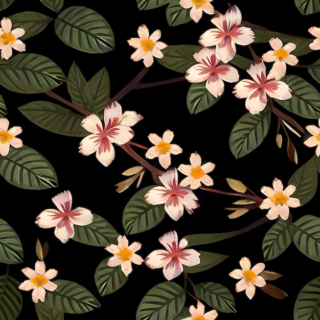 Floral Seamless Repeat Pattern Design Blumen für Textildesign Stoffdruck Generative KI