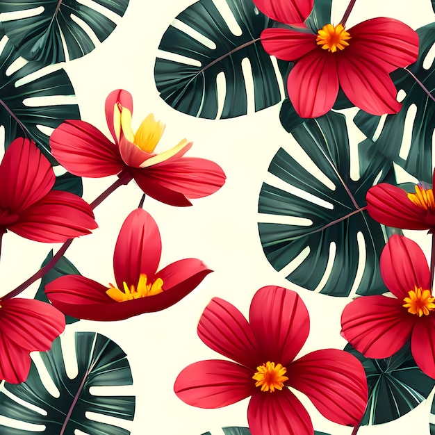 Floral Seamless Repeat Pattern Design Blumen für Textildesign Stoffdruck Generative KI