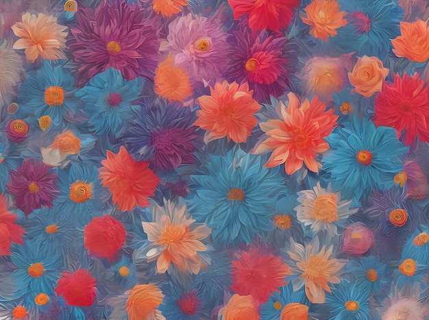 Florales 3D-Muster auf strukturiertem Hintergrund