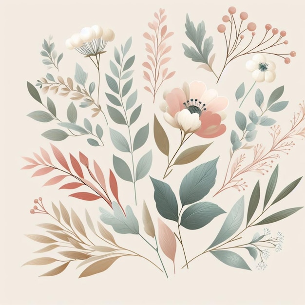 Florales y botánicos Diseños inspirados en la naturaleza con tonos suaves y colores pastel