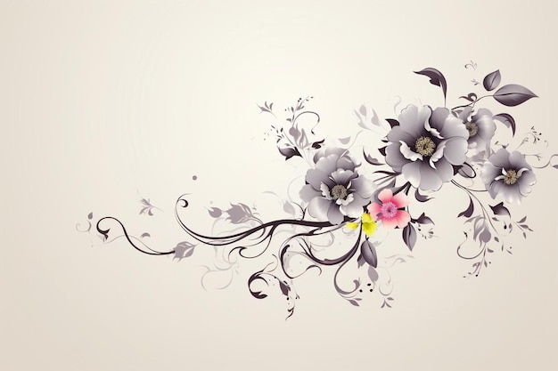 Foto florales linienkunstdesign