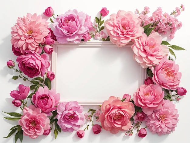 Florece en armonía Composición de flores con flores rosas y blancas en colores pastel