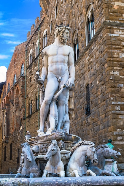 Florencia, Italia, fuente de Neptuno