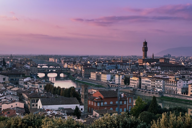 Florenz-Ansicht bei Sonnenuntergang