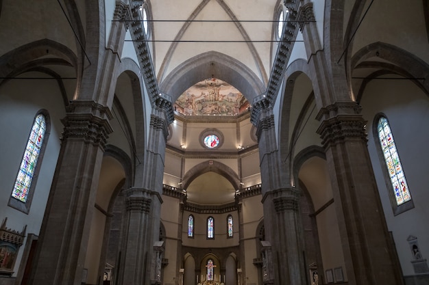 Florenz, Italien - 24. Juni 2018: Panoramablick auf das Innere der Cattedrale di Santa Maria del Fiore (Kathedrale der Heiligen Maria von der Blume) ist die Kathedrale von Florenz