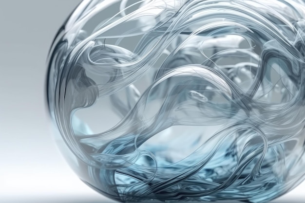 Florero de vidrio transparente lleno de agua transparente IA generativa