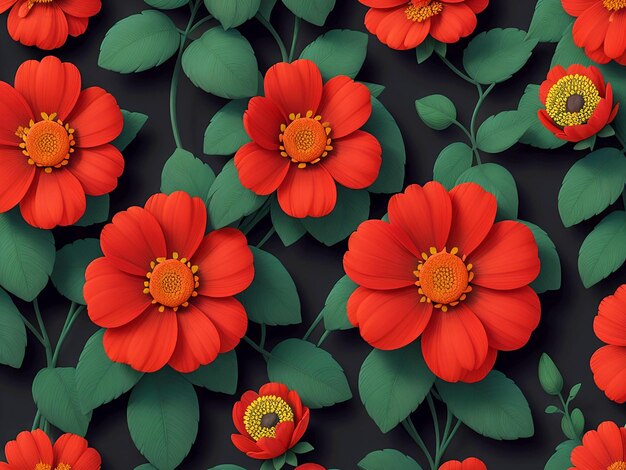 Foto las flores 3d son hermosas con un fondo negro.