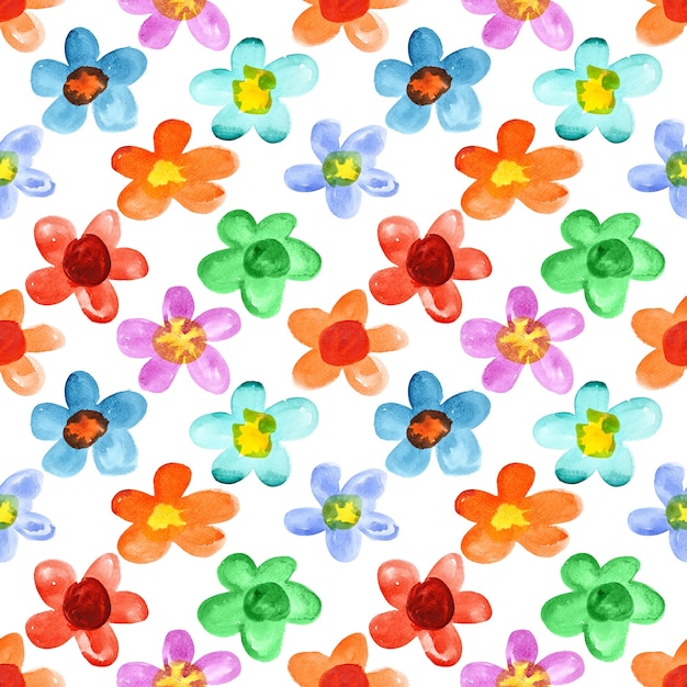 Flores acuarelas multicolores - fondo transparente