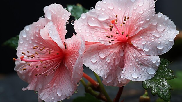 Foto flores adornadas con rocío