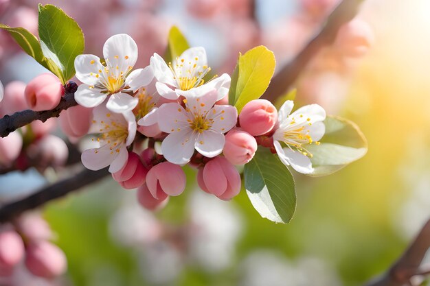 Foto las flores de albaricoque en un jardín